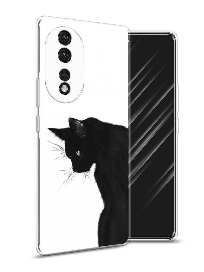 

Чехол Awog на Honor 80 "Black cat", Черный;белый, 6120350-1