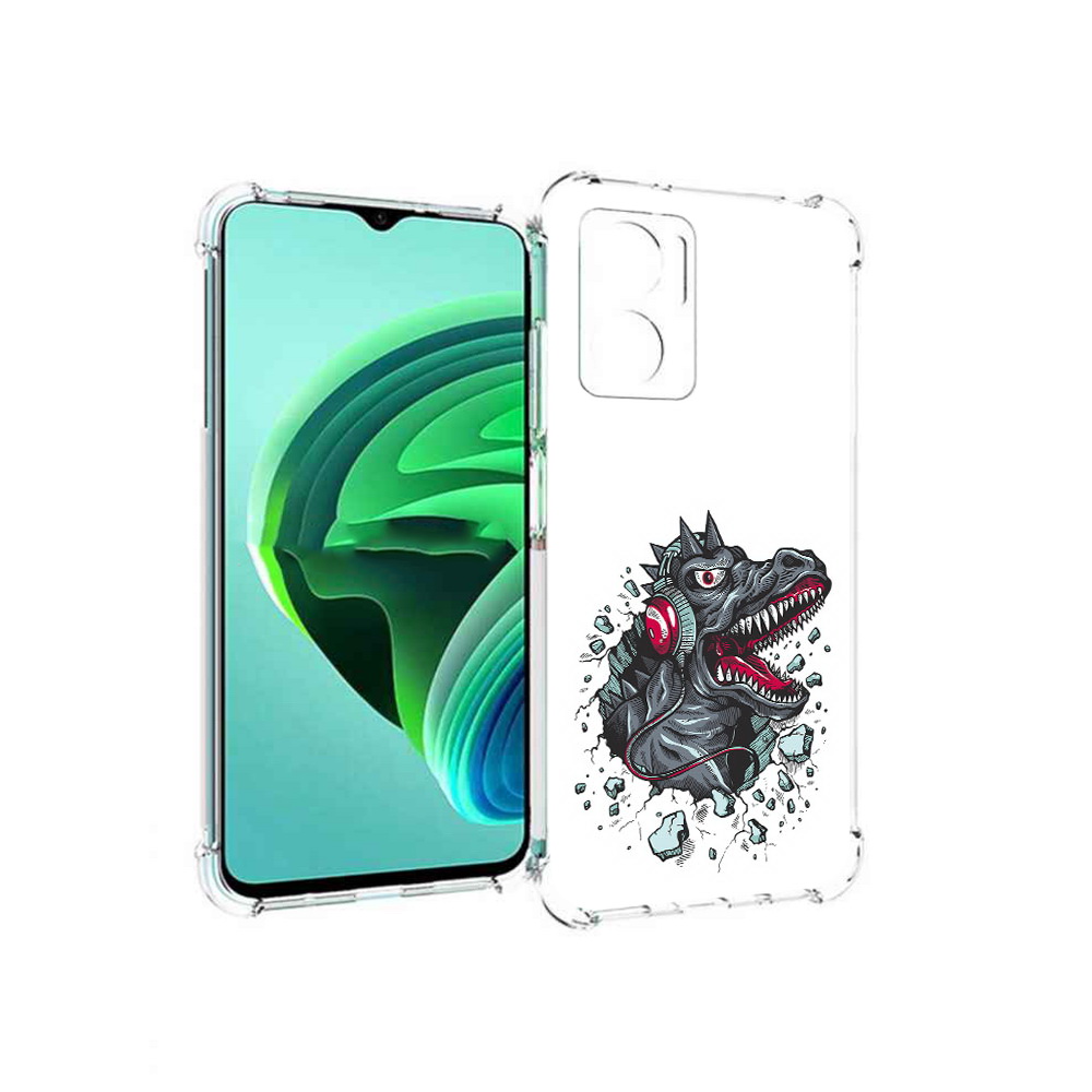 

Чехол MyPads Нарисованный динозавр в наушниках для Xiaomi Redmi Note 11E 5G, Прозрачный, Tocco