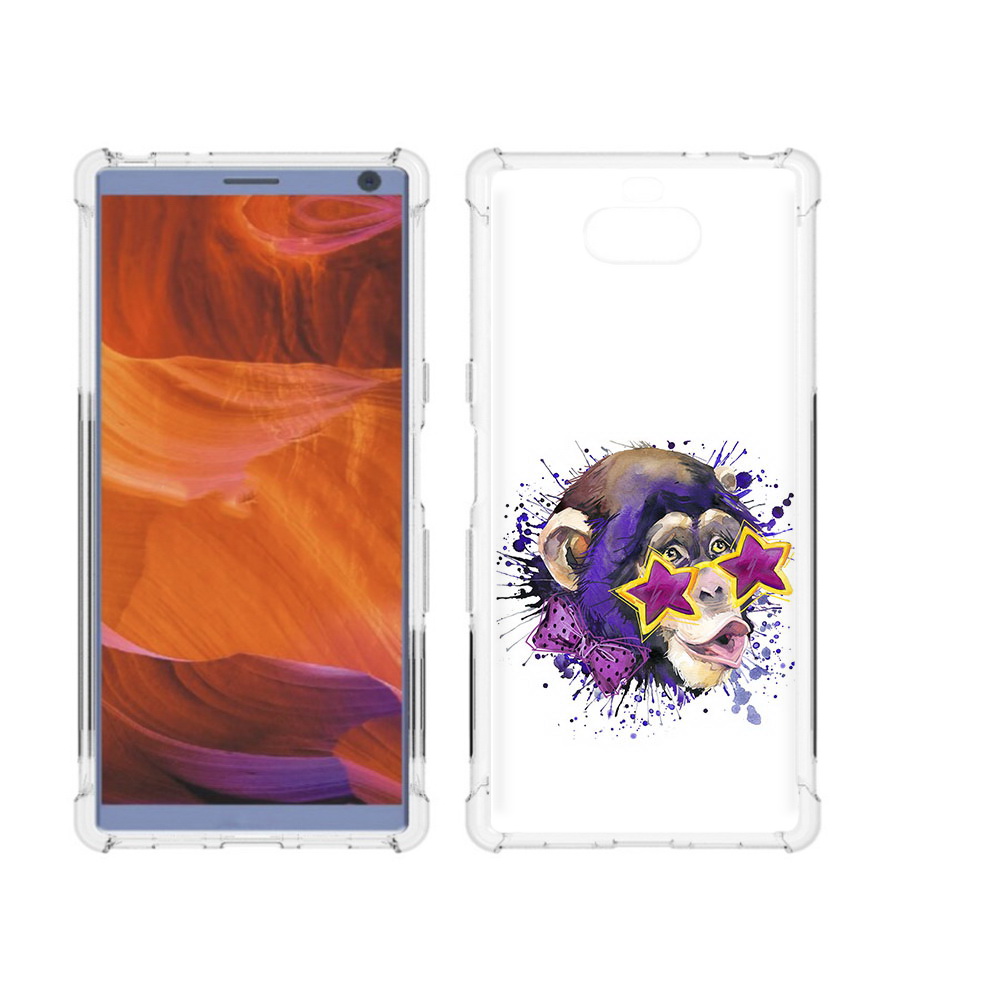 

Чехол MyPads Tocco для Sony Xperia 10 Plus обезьяна в очках, Прозрачный, Tocco