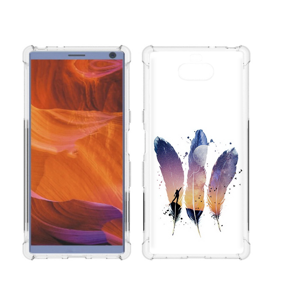 

Чехол MyPads Tocco для Sony Xperia 10 Plus небесные перья, Прозрачный, Tocco