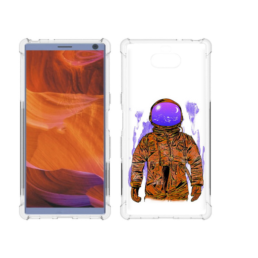 

Чехол MyPads Tocco для Sony Xperia 10 Plus нарисованный мужчина в скафандре, Прозрачный, Tocco