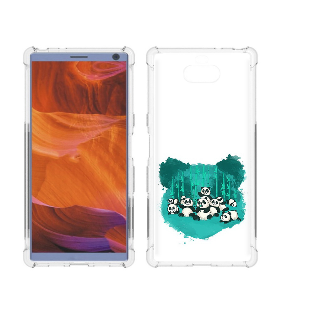 

Чехол MyPads Tocco для Sony Xperia 10 Plus нарисованные панды, Прозрачный, Tocco