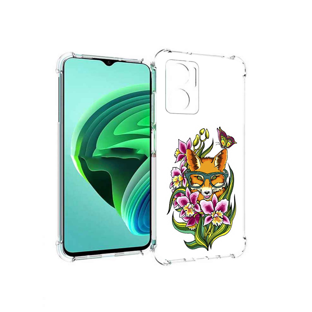 Чехол MyPads Лиса в цветах для Xiaomi Redmi Note 11E 5G/Redmi 11 Prime 5G/Redmi 10 5G