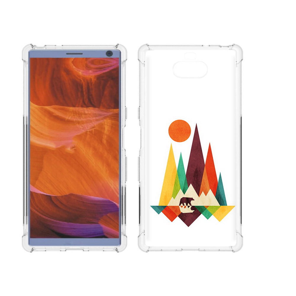 

Чехол MyPads Tocco для Sony Xperia 10 Plus нарисованные горы с медведем, Прозрачный, Tocco