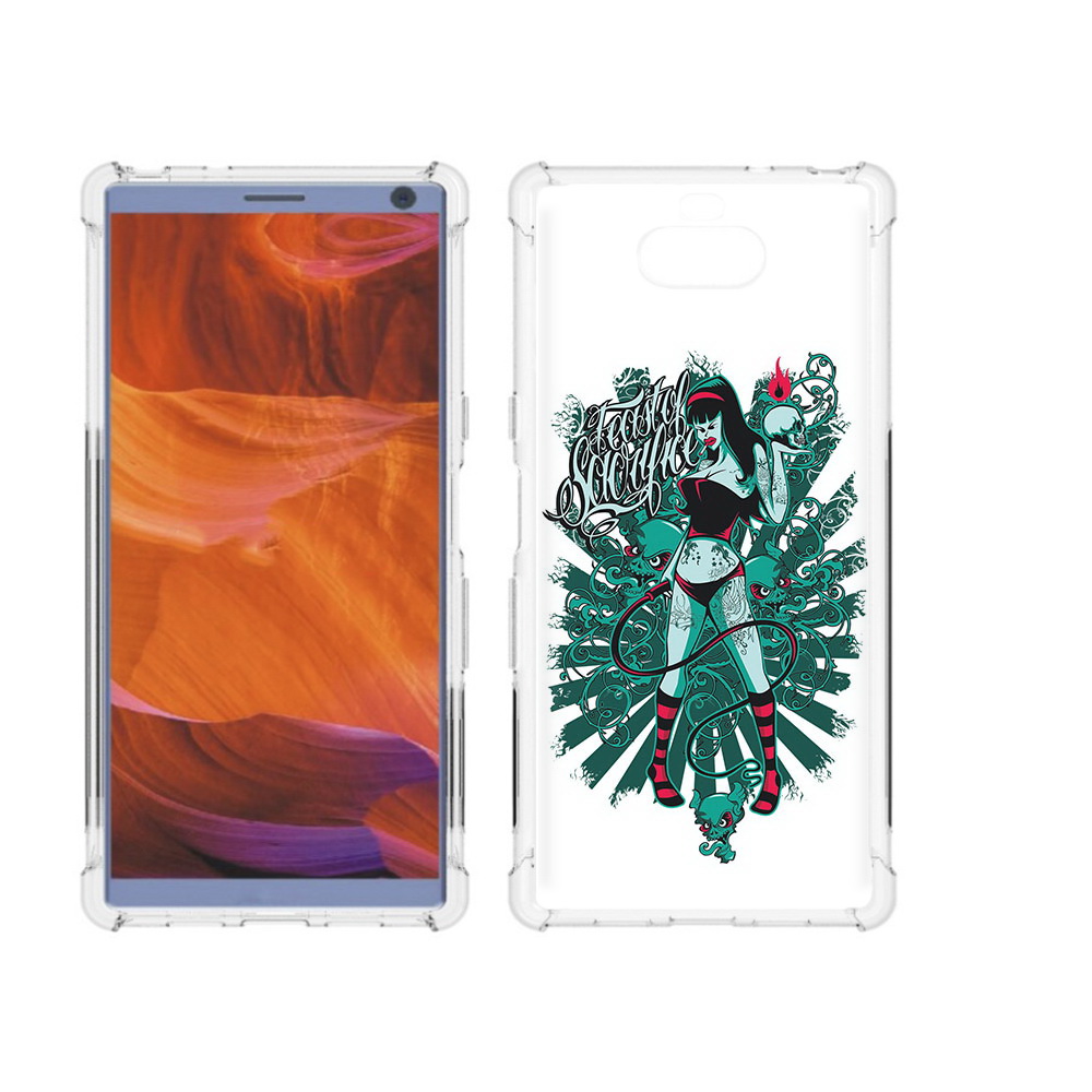 

Чехол MyPads Tocco для Sony Xperia 10 Plus нарисованная девушка в татуировках, Прозрачный, Tocco