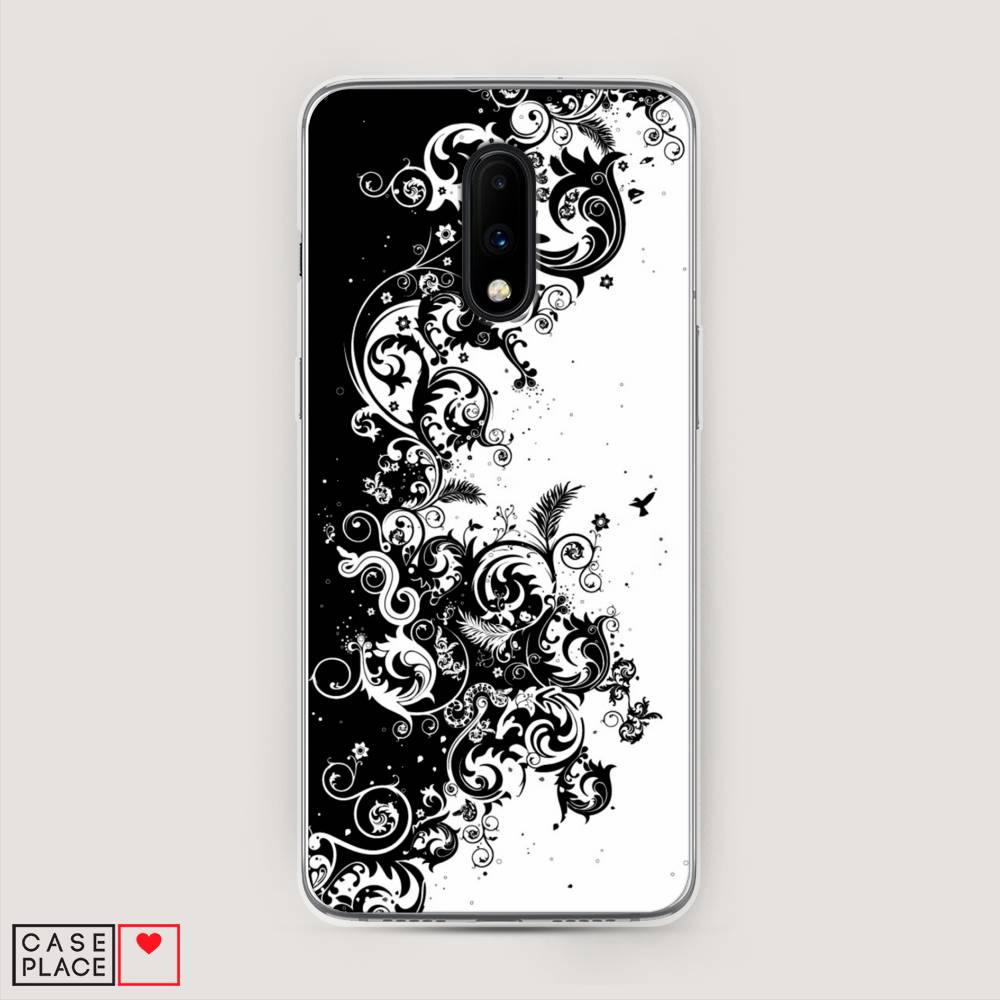 

Чехол на OnePlus 7 "Черно белый узор", Белый;черный;серый, 150750-3