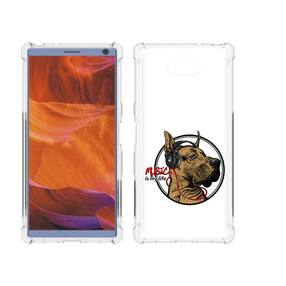 

Чехол MyPads Tocco для Sony Xperia 10 Plus музыкальная собака, Прозрачный, Tocco