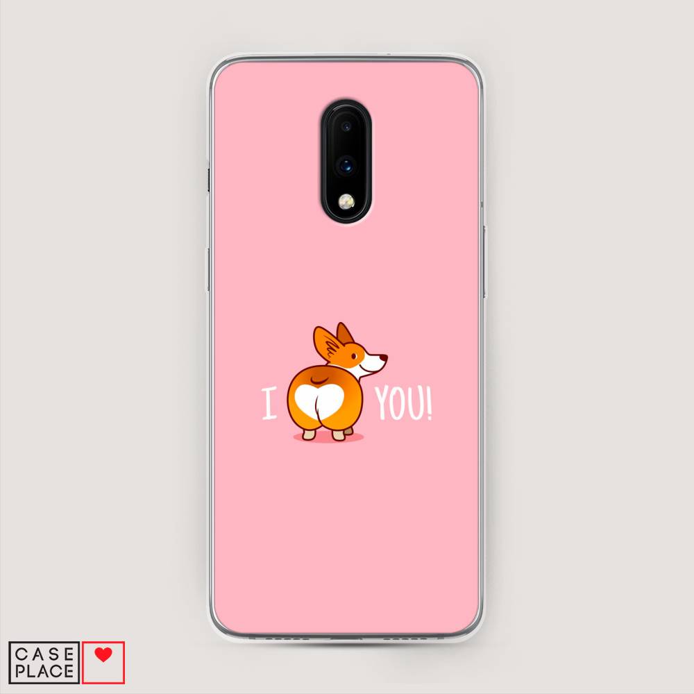 

Чехол на OnePlus 7 "Корги I love you", Розовый;коричневый;белый, 150750-1