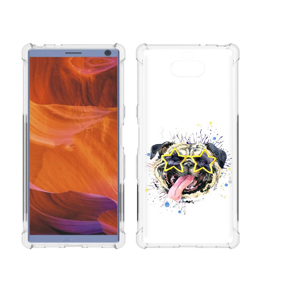 

Чехол MyPads Tocco для Sony Xperia 10 Plus мопс боксер, Прозрачный, Tocco