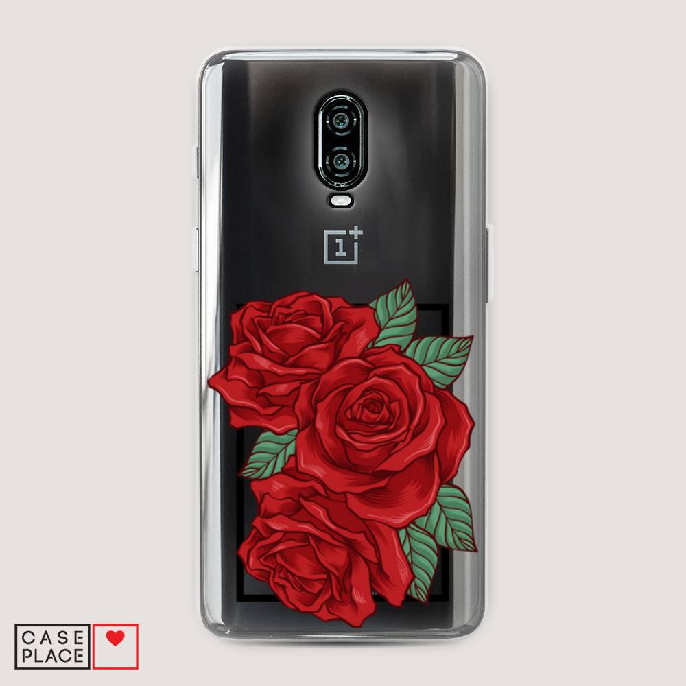 

Чехол на Oneplus 6T "Три алые розы", Красный, 150650-2