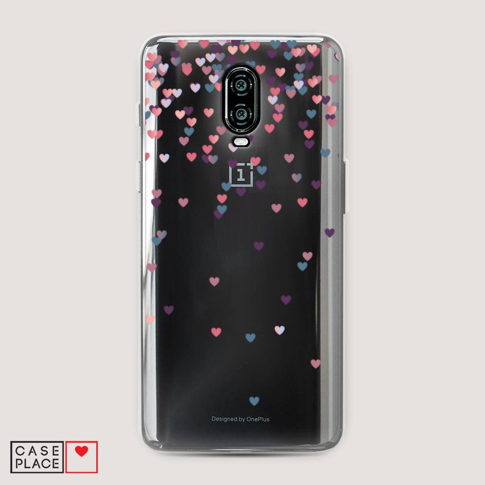 

Чехол на Oneplus 6T "Посыпка сердечки", Розовый;фиолетовый, 150650-3