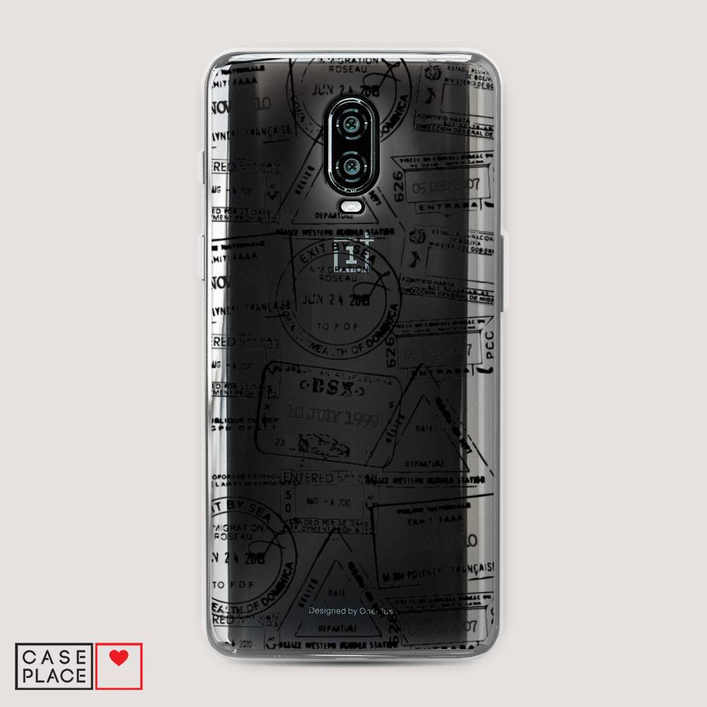 

Чехол на Oneplus 6T "Visa stamps 2", Белый;черный;серый, 150650-2