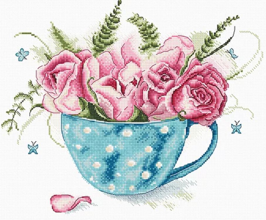 

Набор для вышивания Letistitch A cup of roses 916