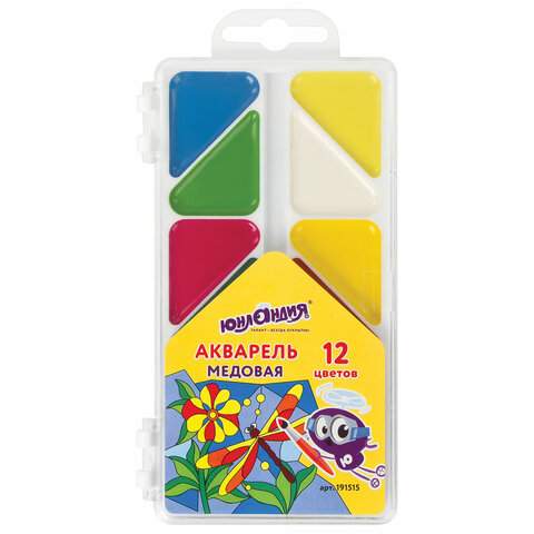 

Краски акварельные ЮНЛАНДИЯ "МОЗАИКА", медовые, 12 цветов - (10 шт.)