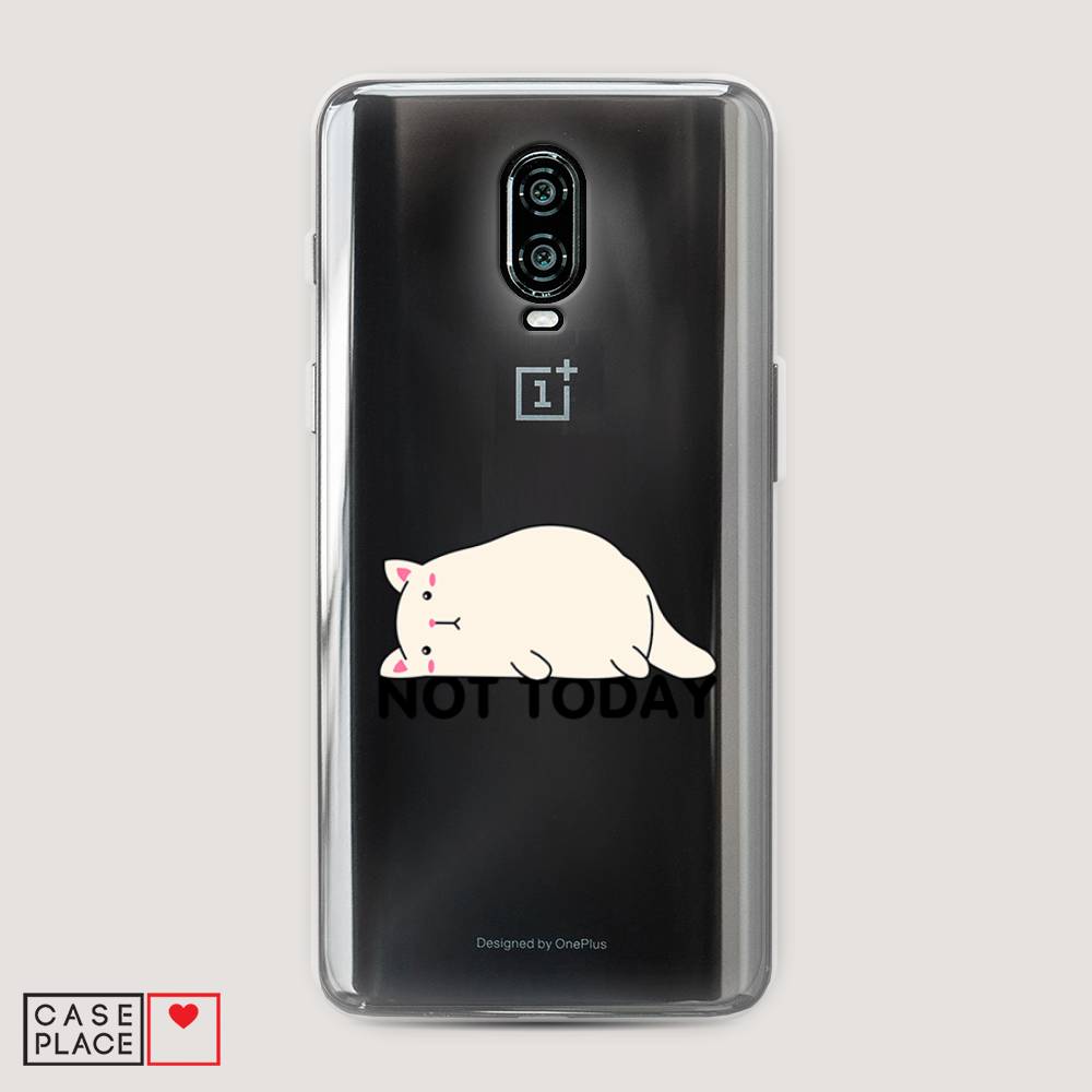 

Чехол на Oneplus 6T "Cat not today", Белый;розовый;черный, 150650-1