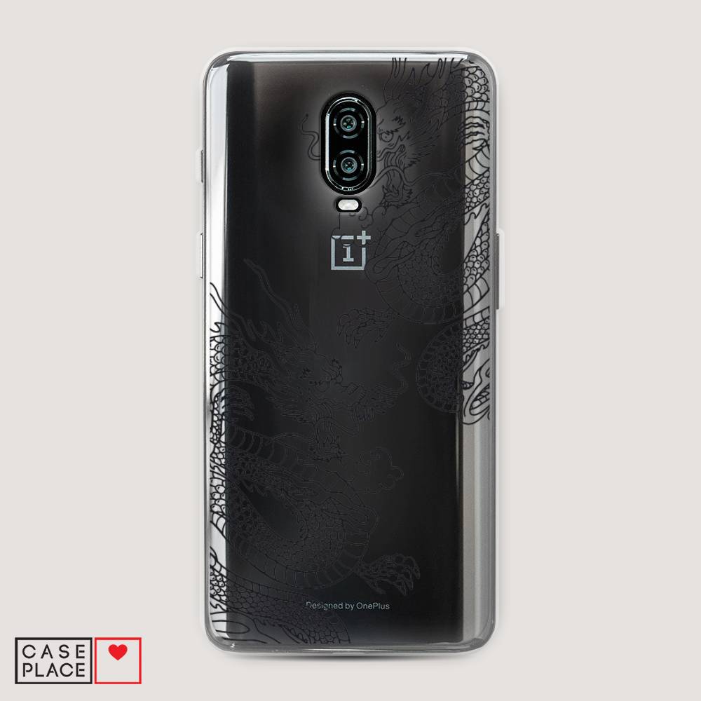 

Чехол на Oneplus 6T "Два китайских дракона", Серый;черный, 150650-1