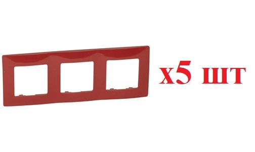 

Legrand Etika Красная Рамка 3-ая 672533 (5шт), Рамка 3-ая