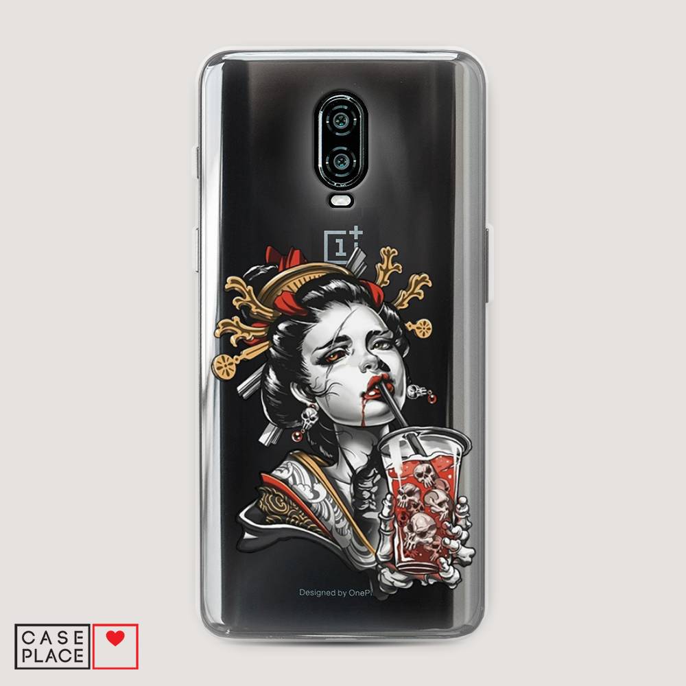 

Чехол на Oneplus 6T "Опасная гейша", Красный;черный;серый, 150650-4
