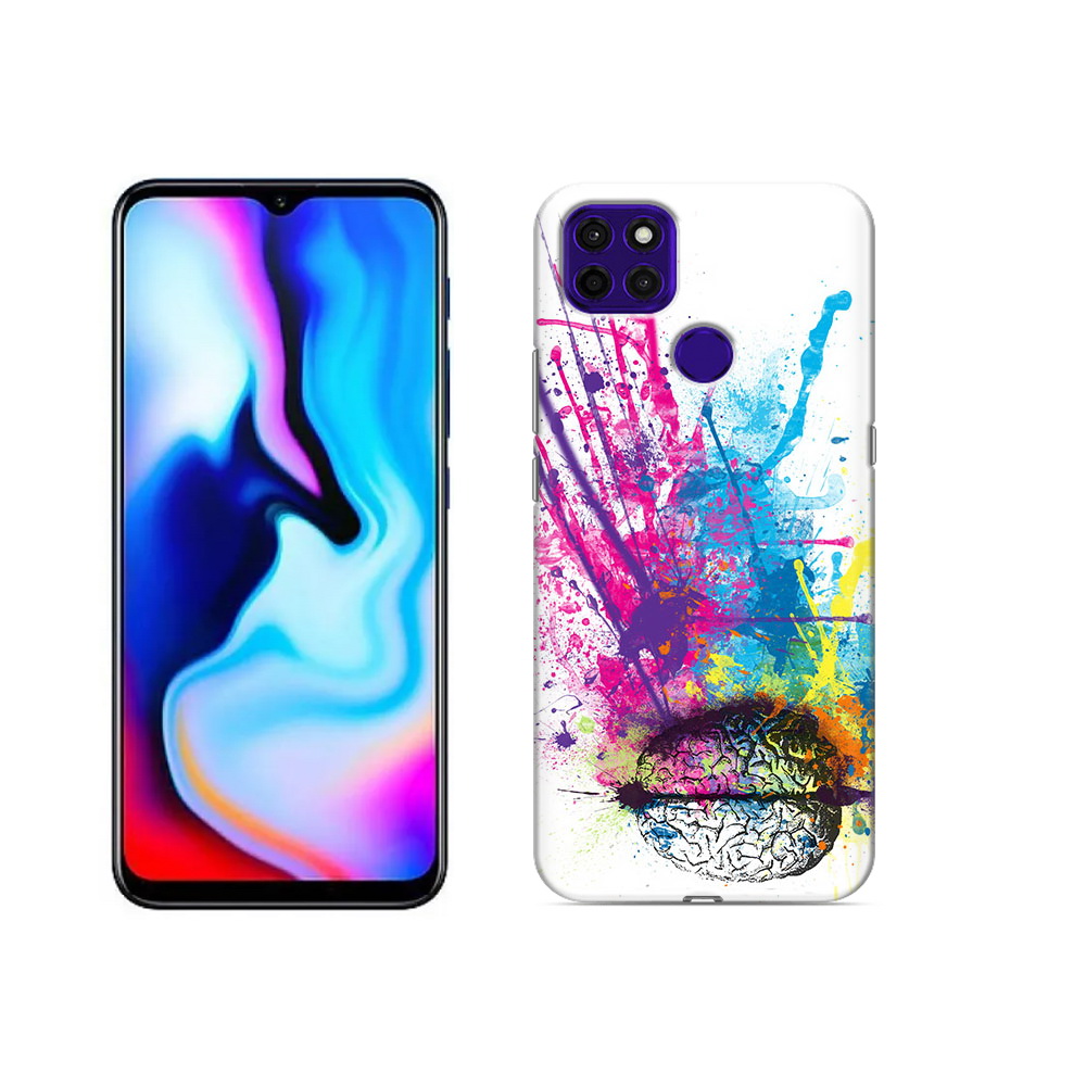 

Чехол MyPads Tocco для Lenovo K12 Pro яркий красочный мозг, Прозрачный, Tocco