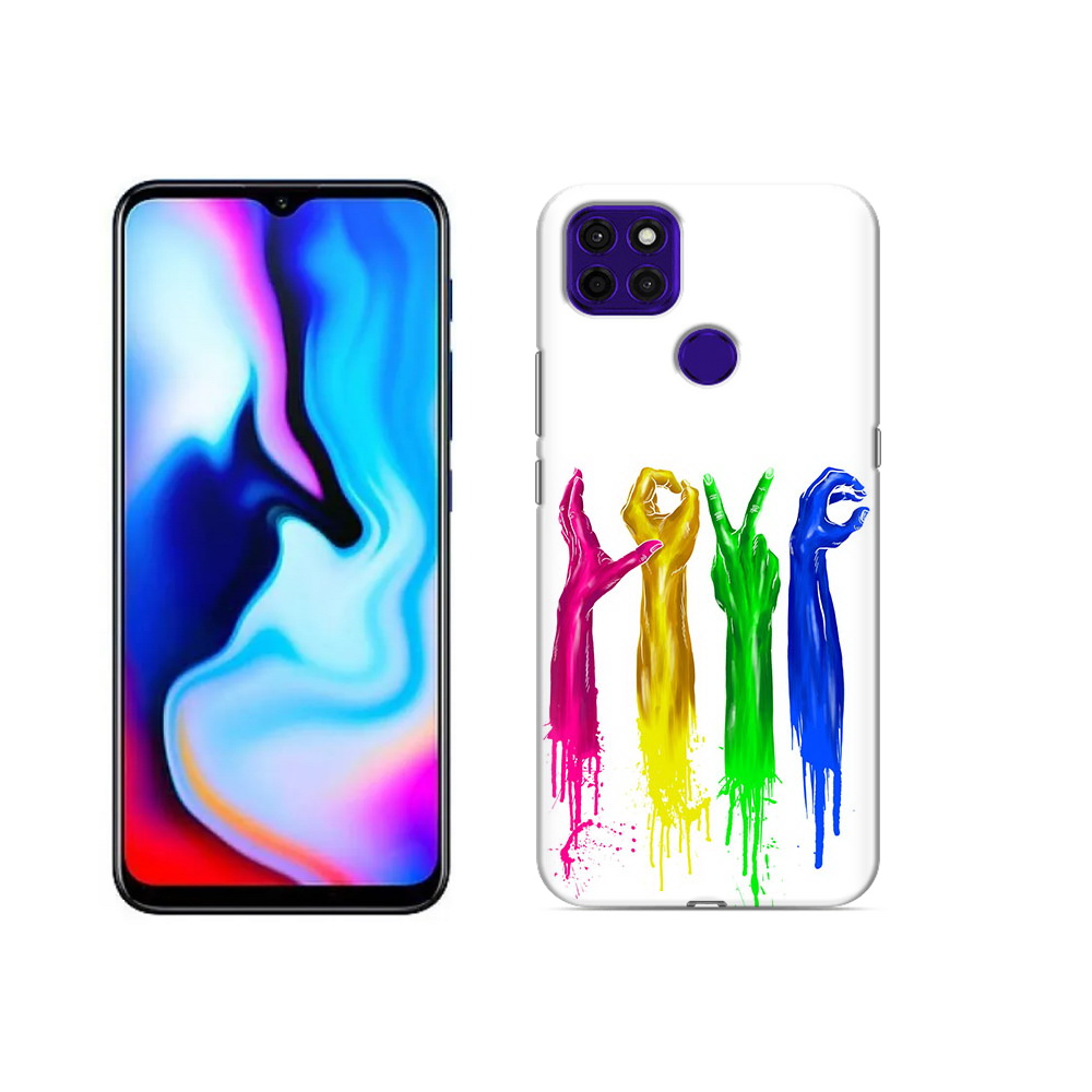 

Чехол MyPads Tocco для Lenovo K12 Pro яркие руки love, Прозрачный, Tocco
