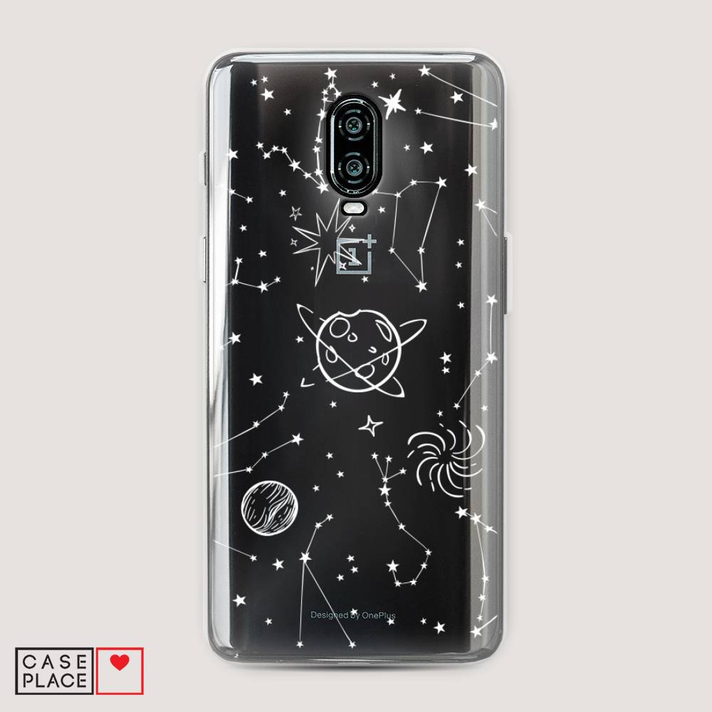 

Чехол на Oneplus 6T "Планеты в космосе", Белый, 150650-2