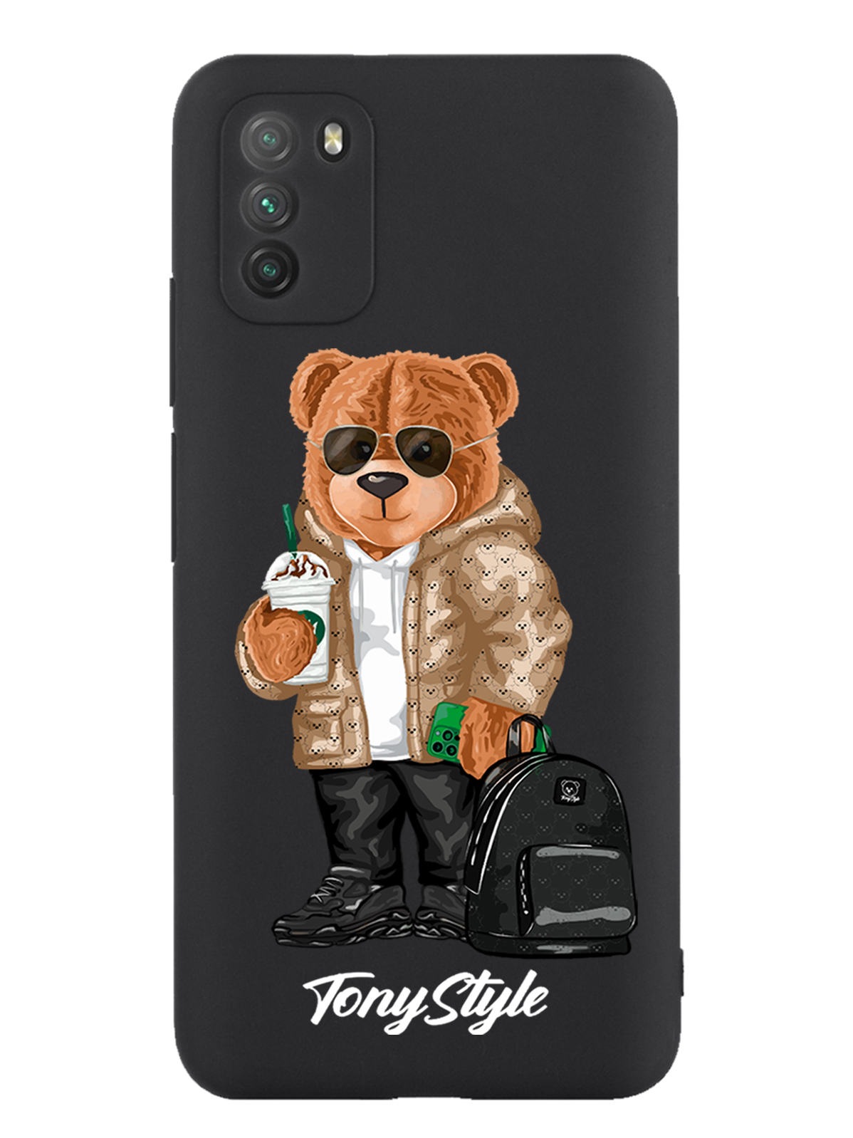 

Чехол Tony Style Poco M3 Tony Style в очках, Коричневый;черный;белый, Poco M3 Tony Style в очках