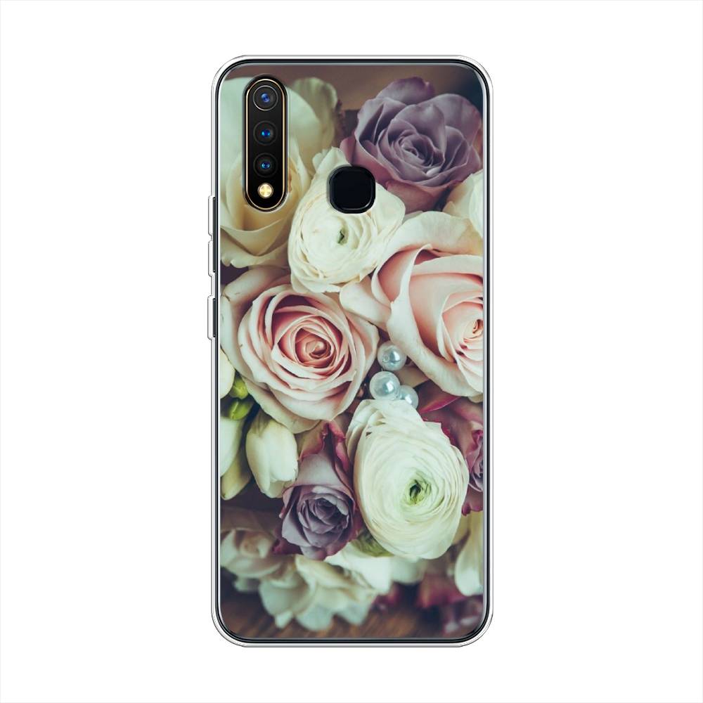 

Чехол для Vivo Y19 "Свадебный букет", Белый;фиолетовый, 261950-2