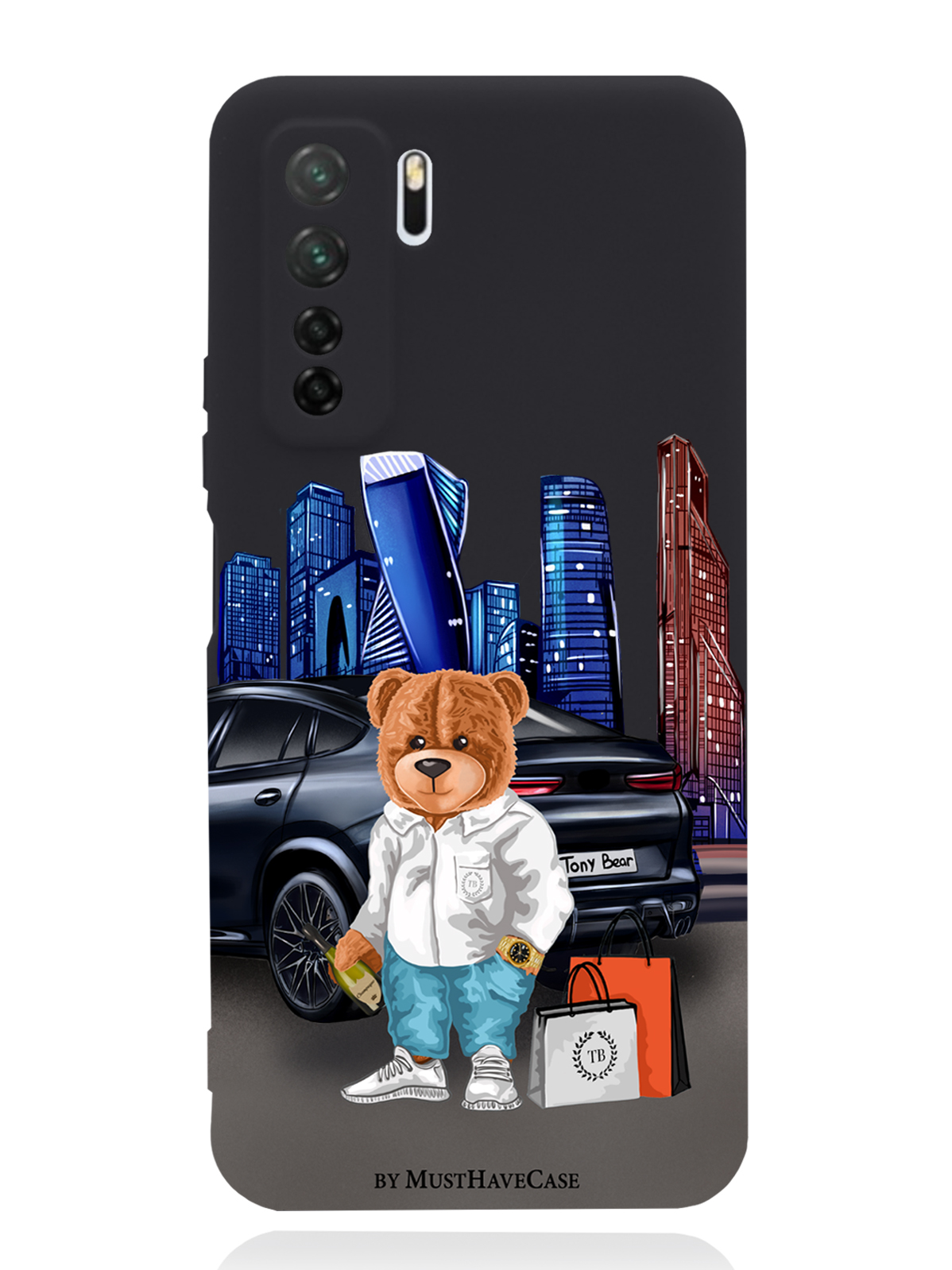 

Чехол MustHaveCase Huawei P40 Lite Тони Москва Сити, Черный;синий;коричневый, Huawei P40 Lite Тони Москва Сити