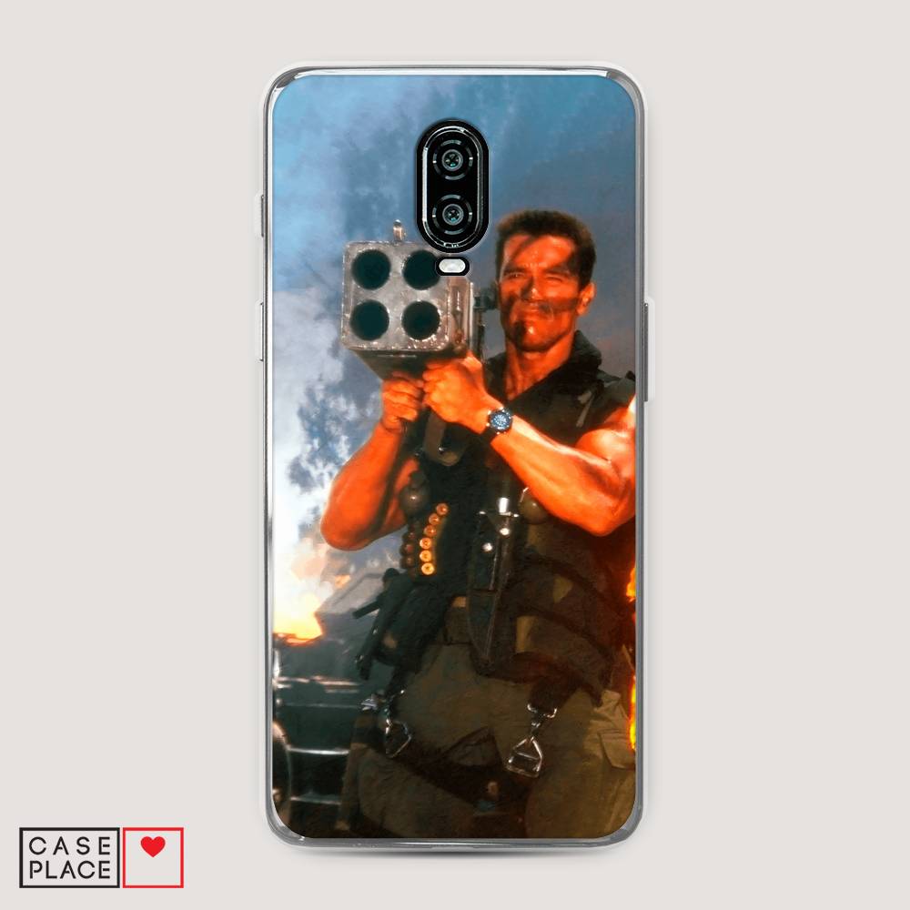 

Чехол на Oneplus 6T "Арнольд Шварцнеггер с базукой", Голубой;коричневый, 150650-6