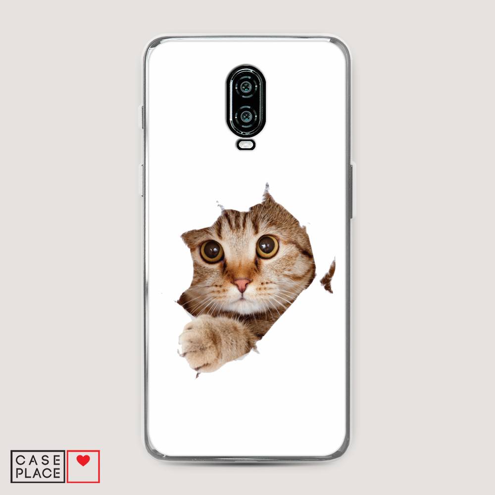 

Чехол на Oneplus 6T "Кот и бумага", Белый;коричневый, 150650-1