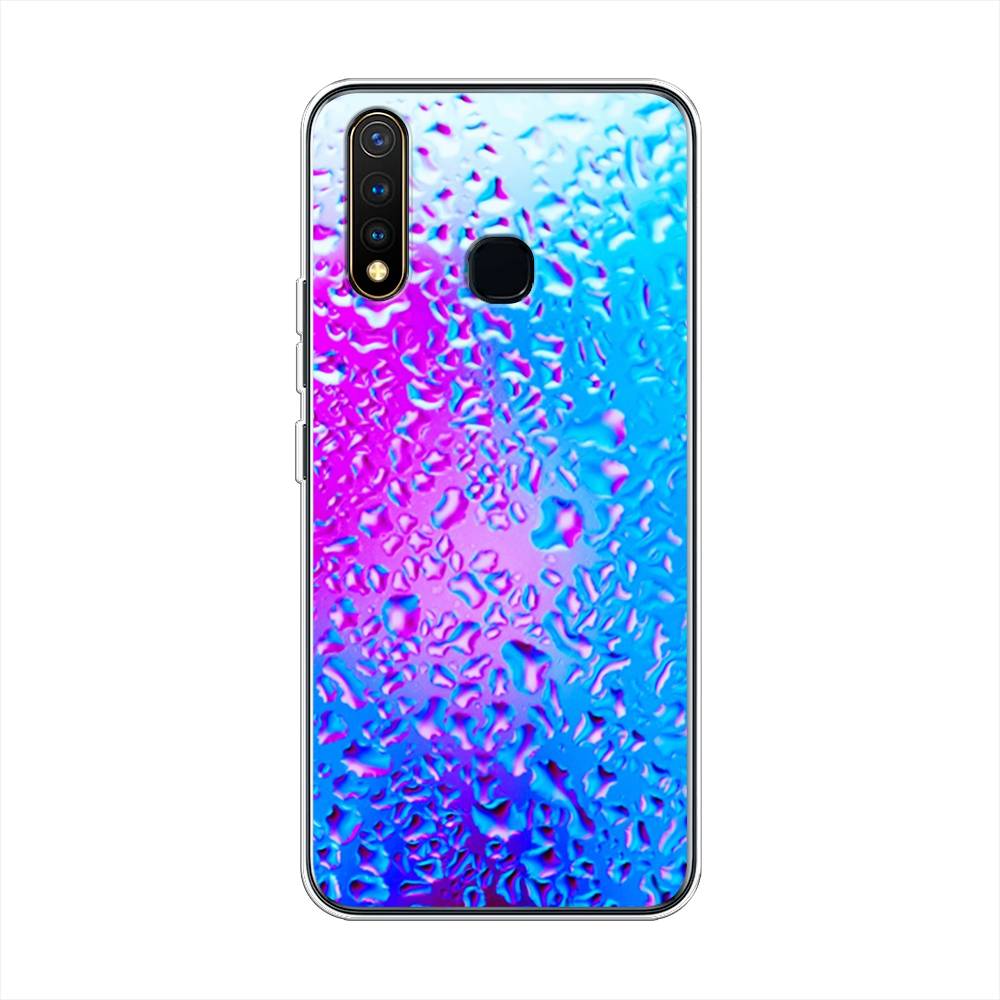 

Чехол для Vivo Y19 "Капли на стекле", Голубой;розовый, 261950-3