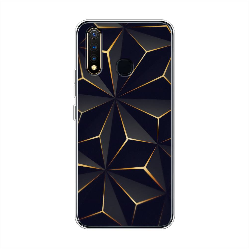 

Чехол для Vivo Y19 "Черные полигоны", Золотистый;черный, 261950-3