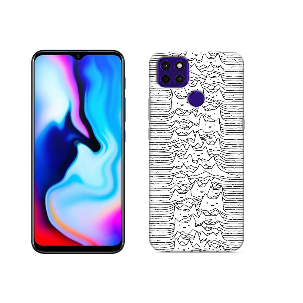 

Чехол MyPads Tocco для Lenovo K12 Pro черно белые коты 3D, Прозрачный, Tocco