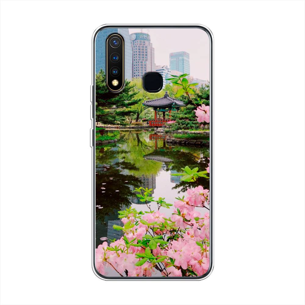 

Чехол для Vivo Y19 "Сакура возле озера", Зеленый;розовый;голубой, 261950-2