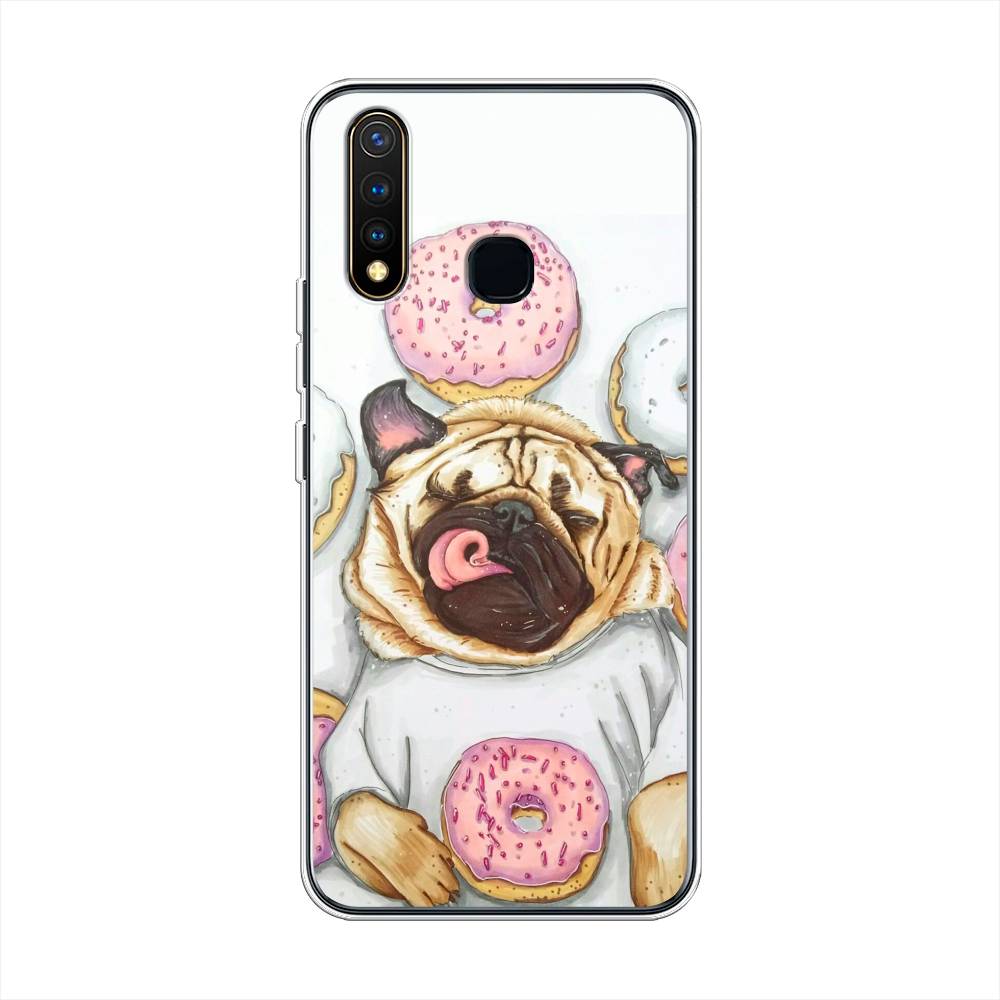 

Чехол для Vivo Y19 "Счастливый мопс", Розовый;бежевый;коричневый, 261950-1