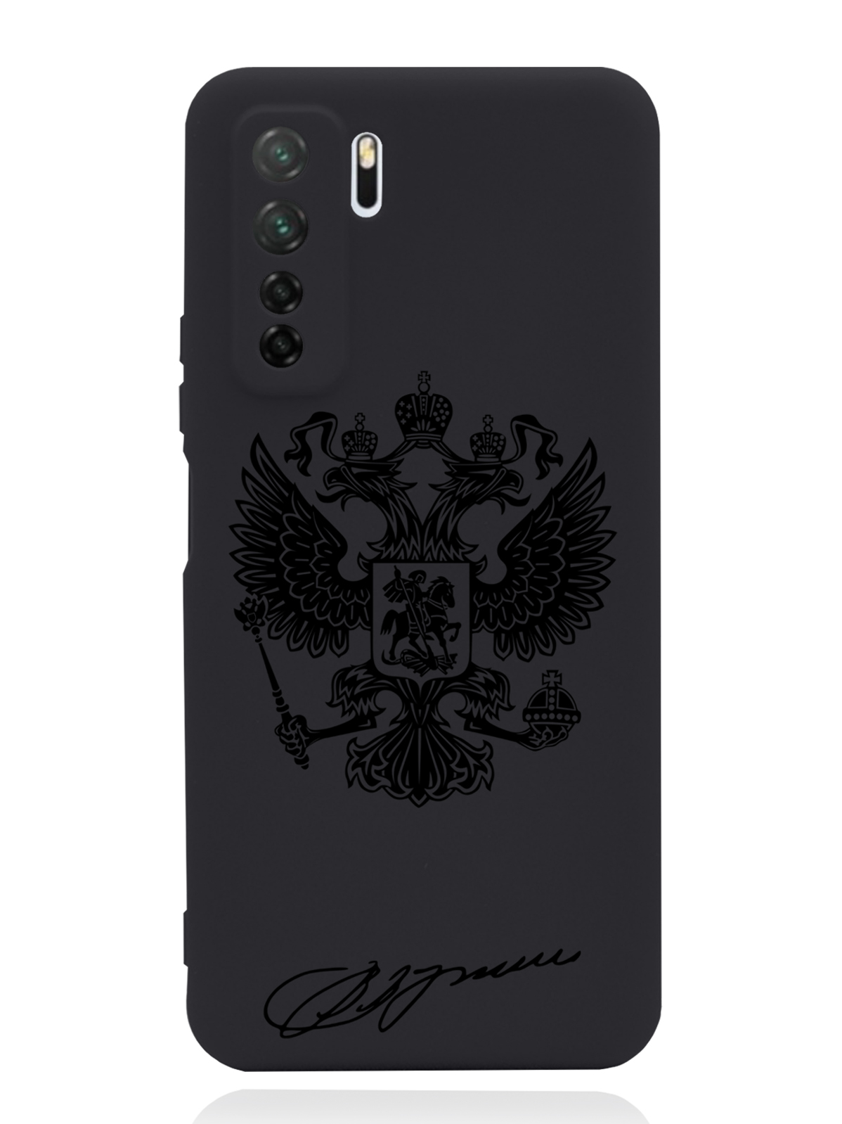 фото Чехол musthavecase huawei p40 lite черный лаковый герб