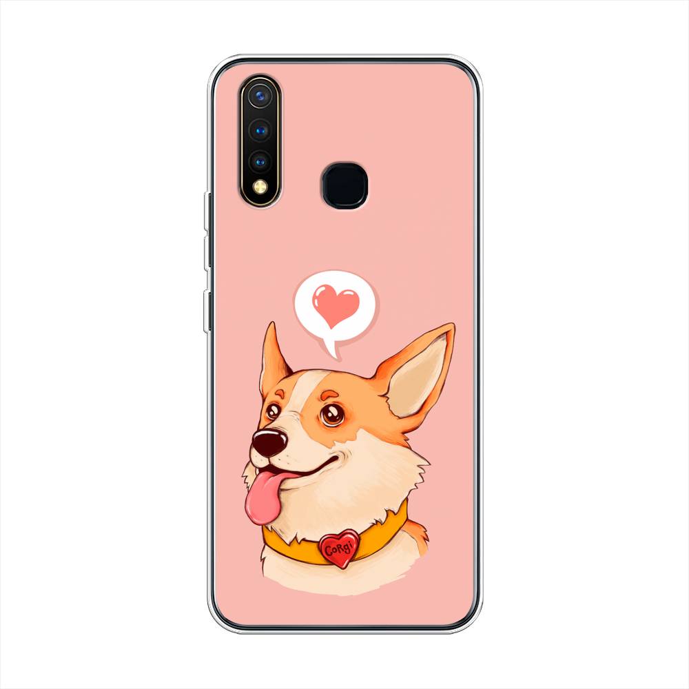 

Чехол для Vivo Y19 "Корги язык", Розовый;коричневый, 261950-1