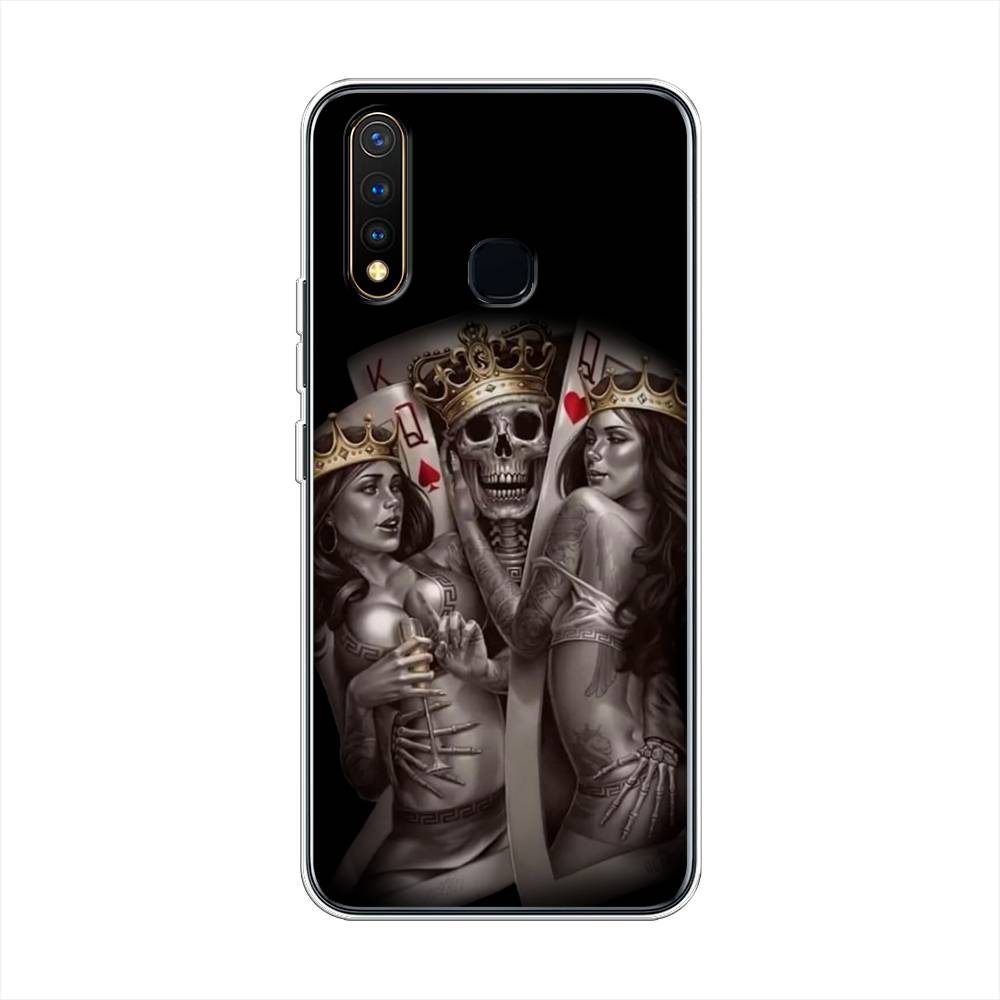 

Чехол для Vivo Y19 "Карты король и королевы", Серый;желтый, 261950-6