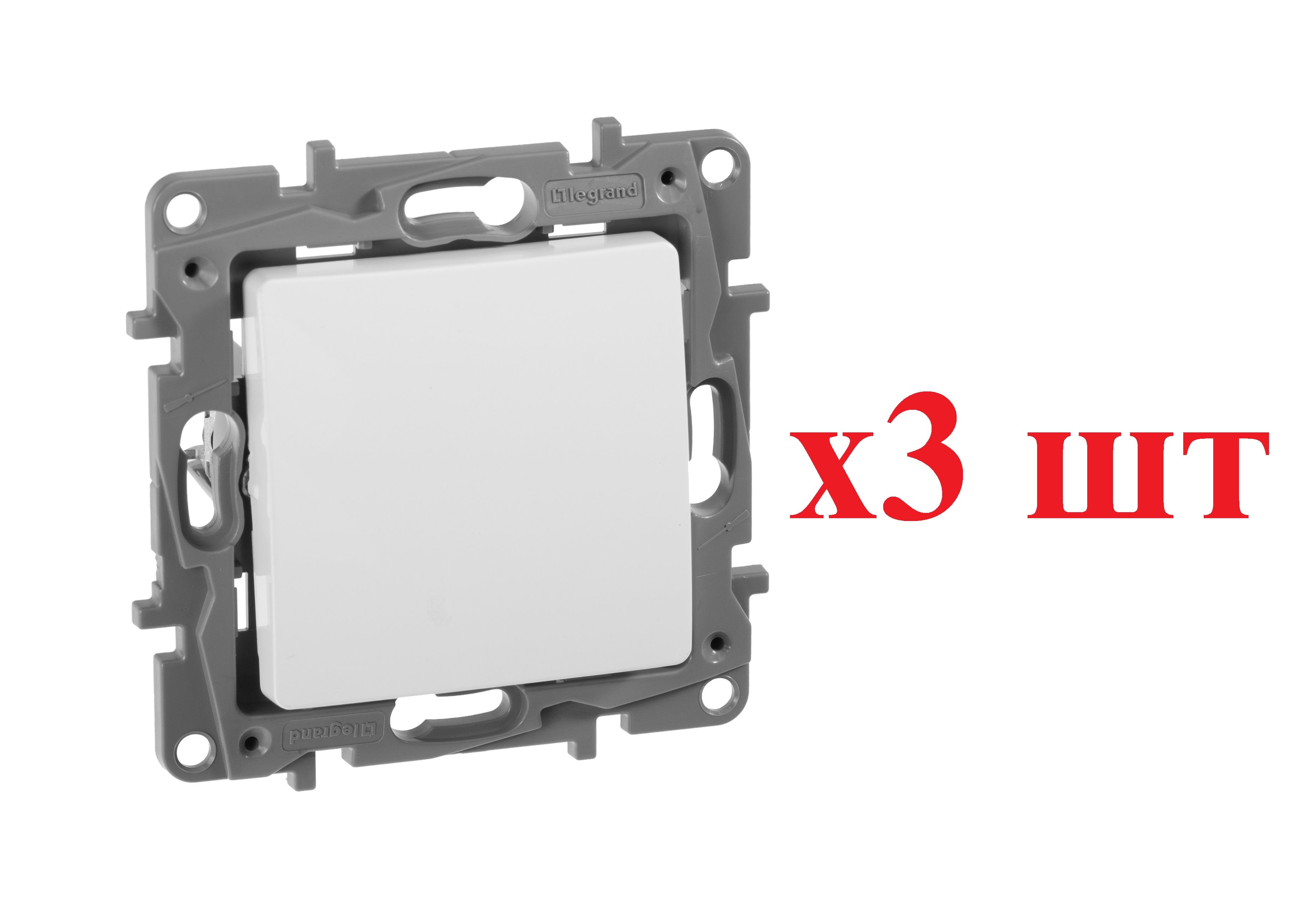 

Legrand Etika Бел Переключатель 10А, винт. клем. 672205 (3шт), Белый, Etika2