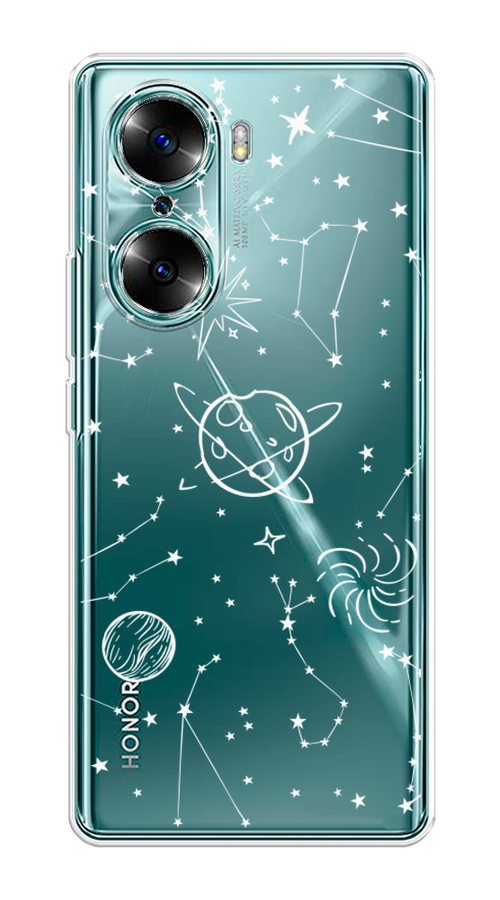 

Чехол на Honor 60 "Планеты в космосе", Белый, 6106650-2