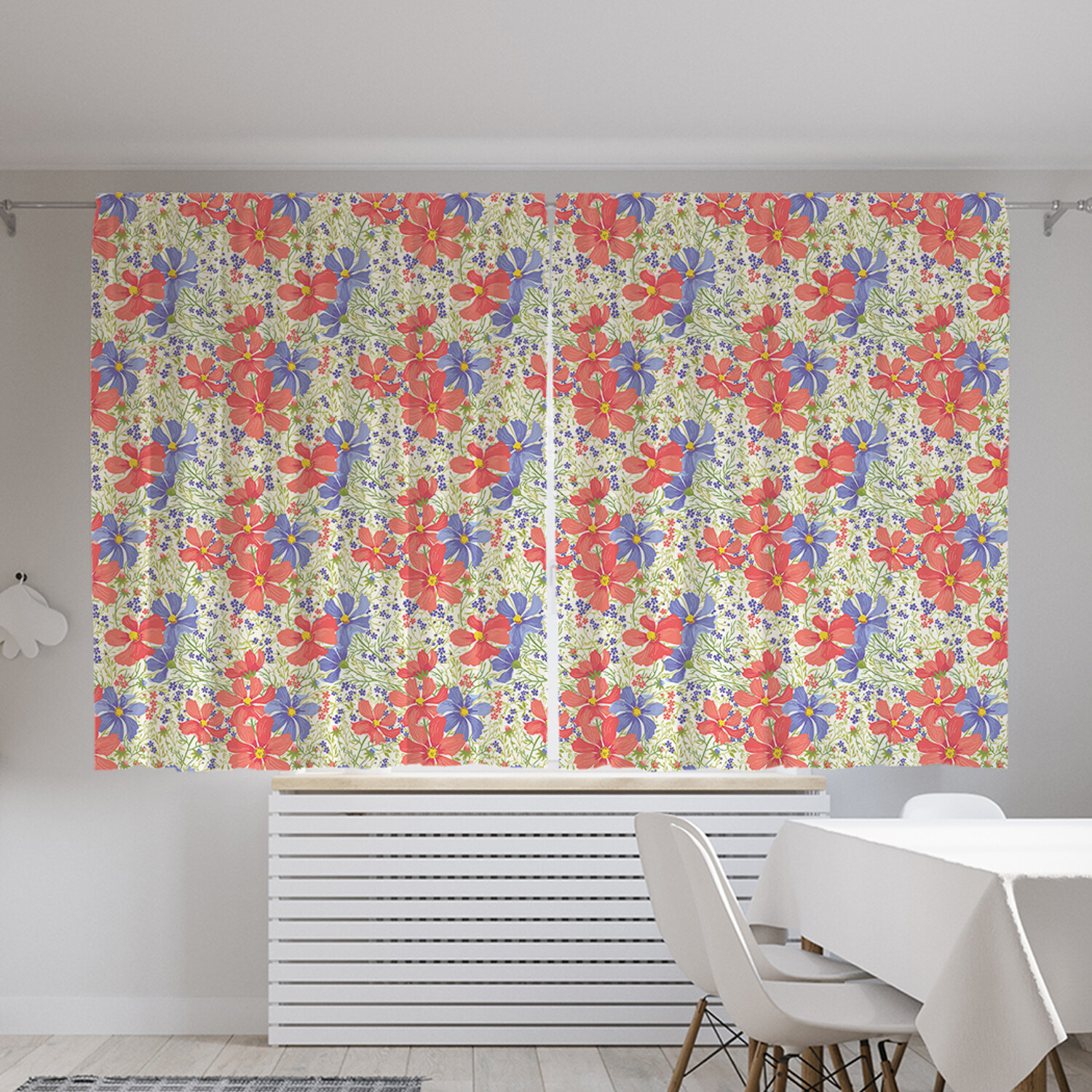 

Классические шторы JoyArty "Цветущие красочные цветы", Oxford DeLux, 2 полотна 145x180 см, Цветущие красочные цветы