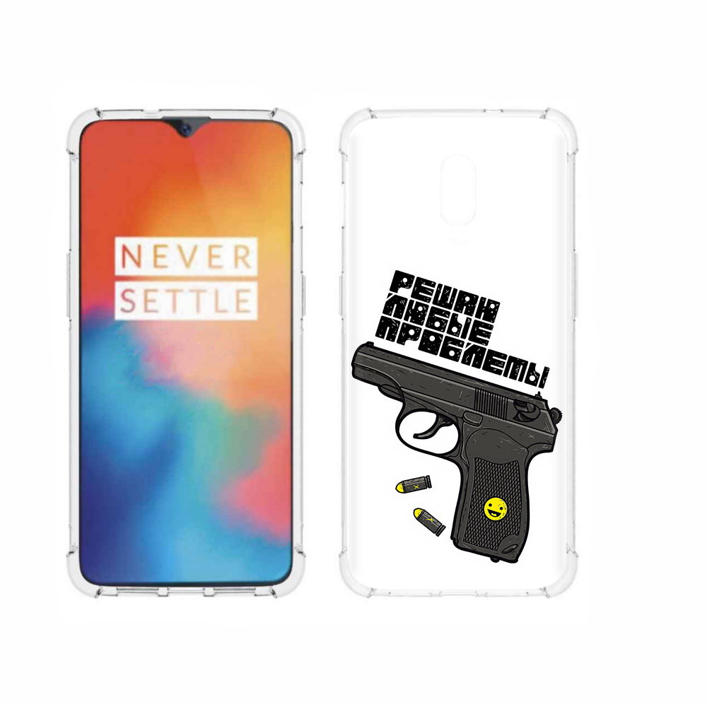 

Чехол MyPads Tocco для OnePlus 6T пистолет против проблем, Прозрачный, Tocco