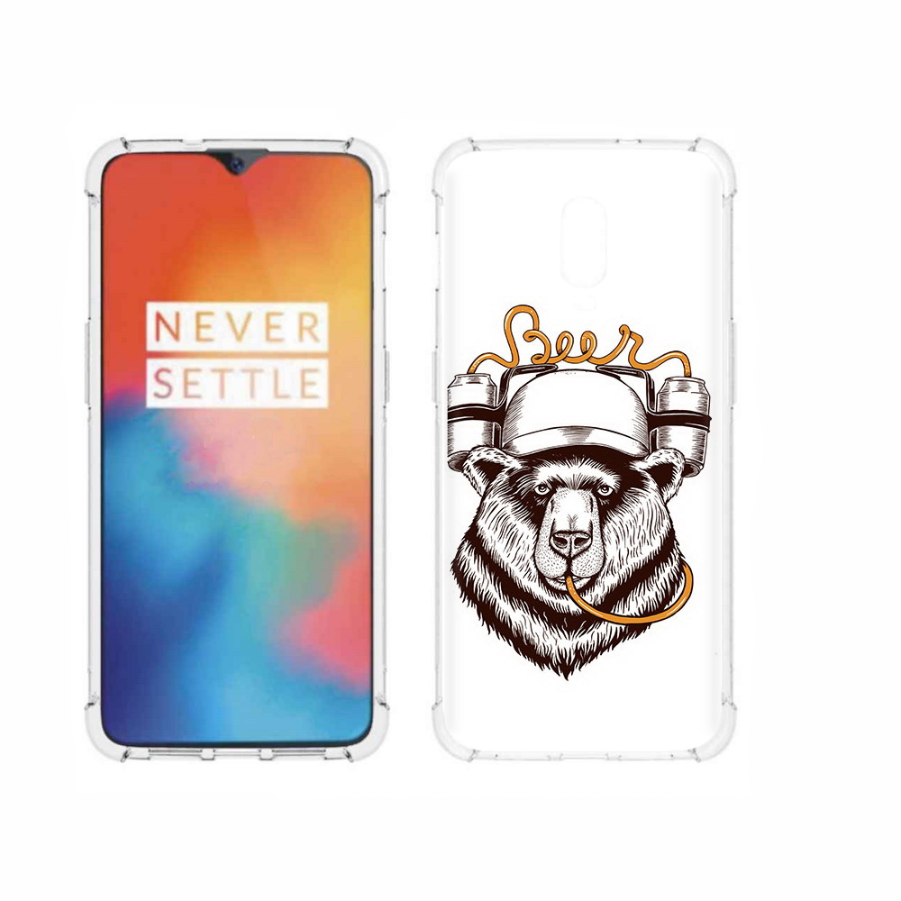 

Чехол MyPads Tocco для OnePlus 6T пивной медведь, Прозрачный, Tocco