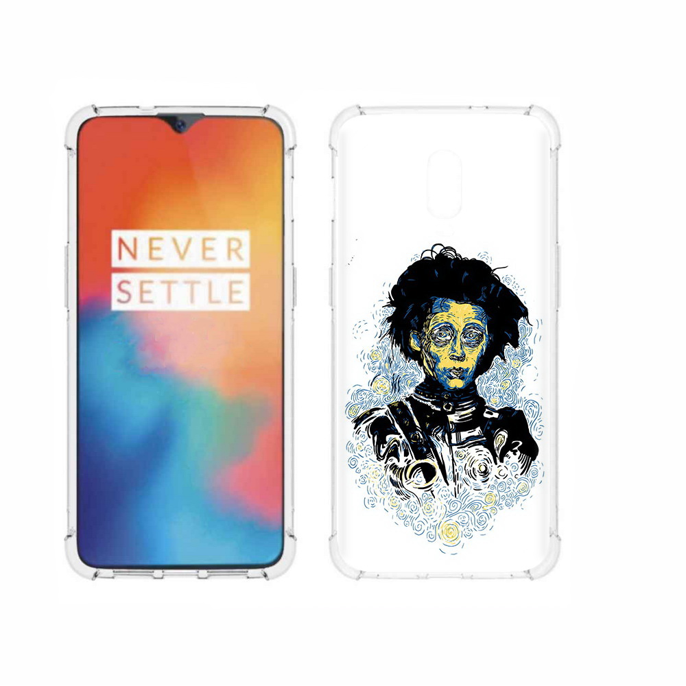 

Чехол MyPads Tocco для OnePlus 6T парень черно-белый абстракция, Прозрачный, Tocco