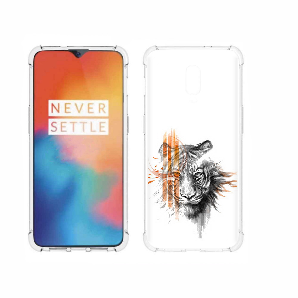 

Чехол MyPads Tocco для OnePlus 6T огненный тигр, Прозрачный, Tocco