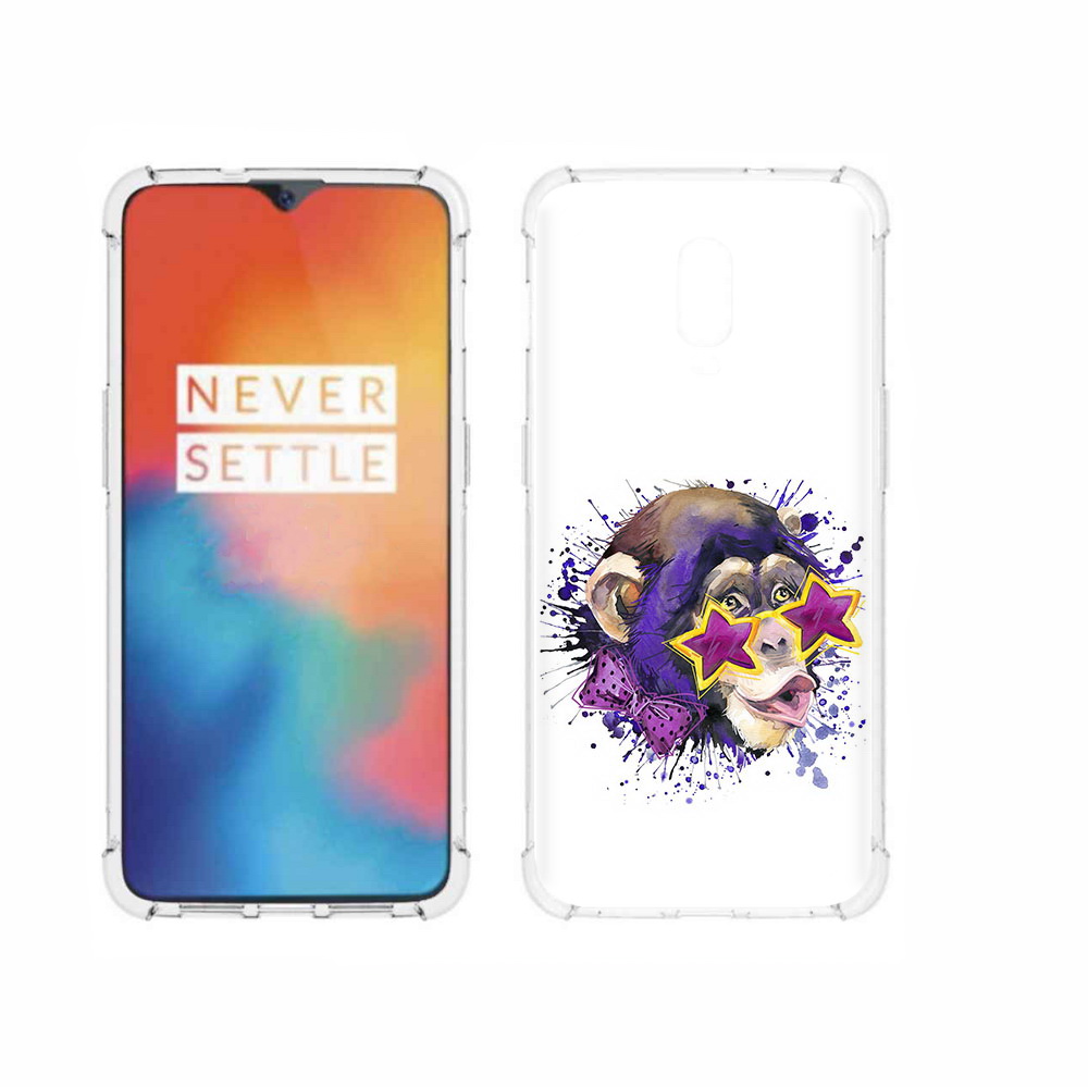 

Чехол MyPads Tocco для OnePlus 6T обезьяна в очках, Прозрачный, Tocco