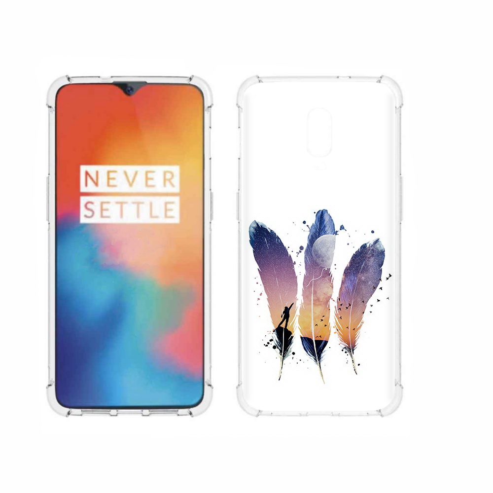 

Чехол MyPads Tocco для OnePlus 6T небесные перья, Прозрачный, Tocco