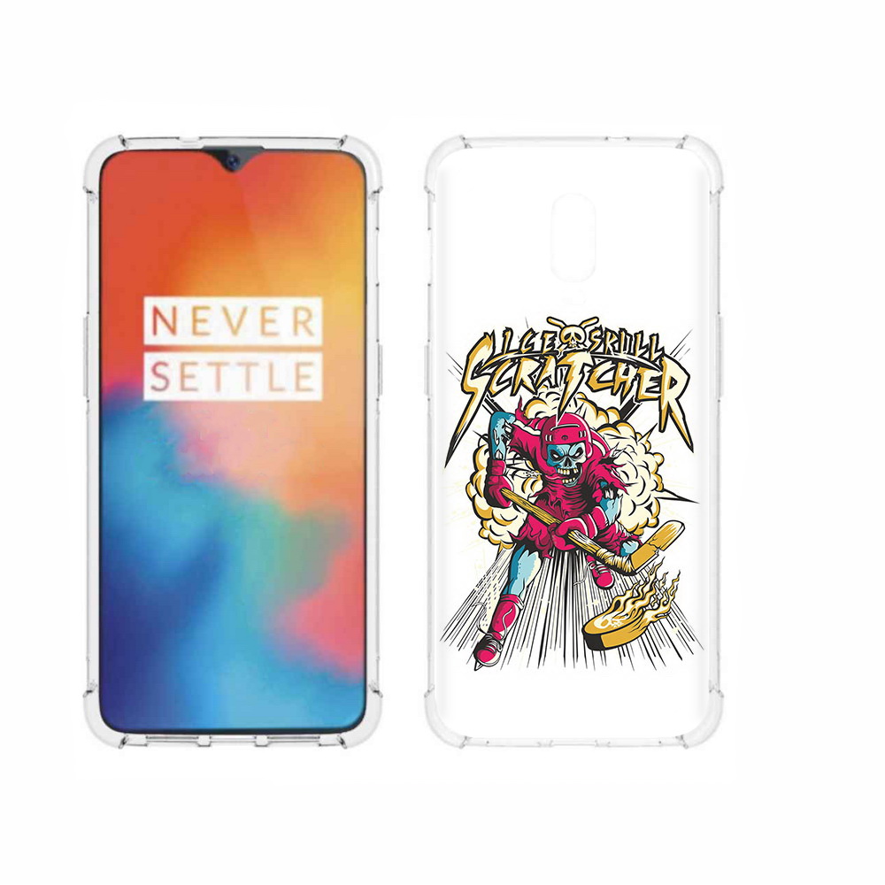 

Чехол MyPads Tocco для OnePlus 6T нарисованный скелет хоккеист, Прозрачный, Tocco