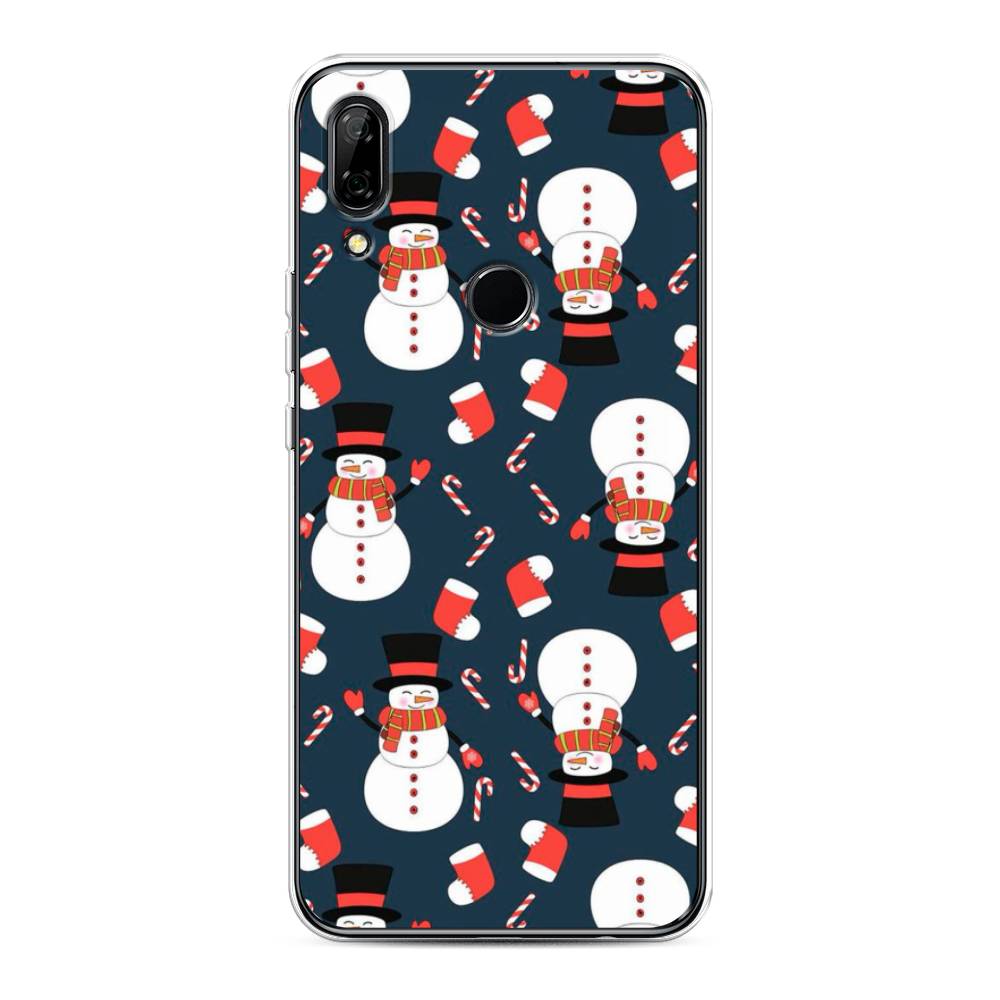 

Чехол для Honor 9X/Huawei P Smart Z "Синие снеговики", Синий;белый;красный, 69450-5