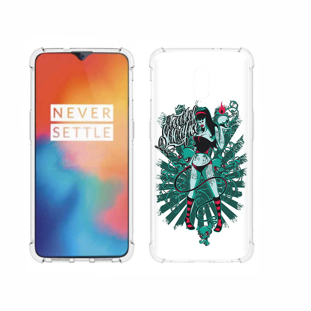 

Чехол MyPads Tocco для OnePlus 6T нарисованная девушка в татуировках, Прозрачный, Tocco